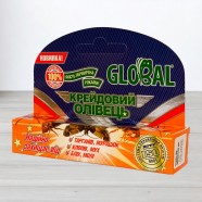 Крейдовий олівець від тарганів, мурах, клопів Global, коробка 20г